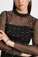 Load image into Gallery viewer, White or Black, London Times Pearl Illusion Mock Neck