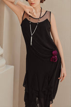 Load image into Gallery viewer, LAST ONES! Charming Black Gatsby Floral & Ruffled, Day Dress Sizes 6 & 10 Still Available!
