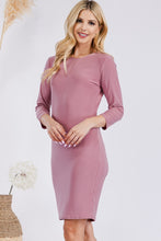 Load image into Gallery viewer, Celeste Apparel USA 🇺🇸 Full Size Round Neck Long Sleeve Slim Dress
