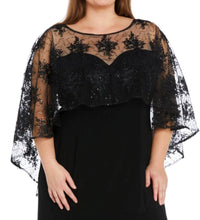 Load image into Gallery viewer, RM Richards Capelet Sleeve, Evening Maxi Formal, Full-Figured