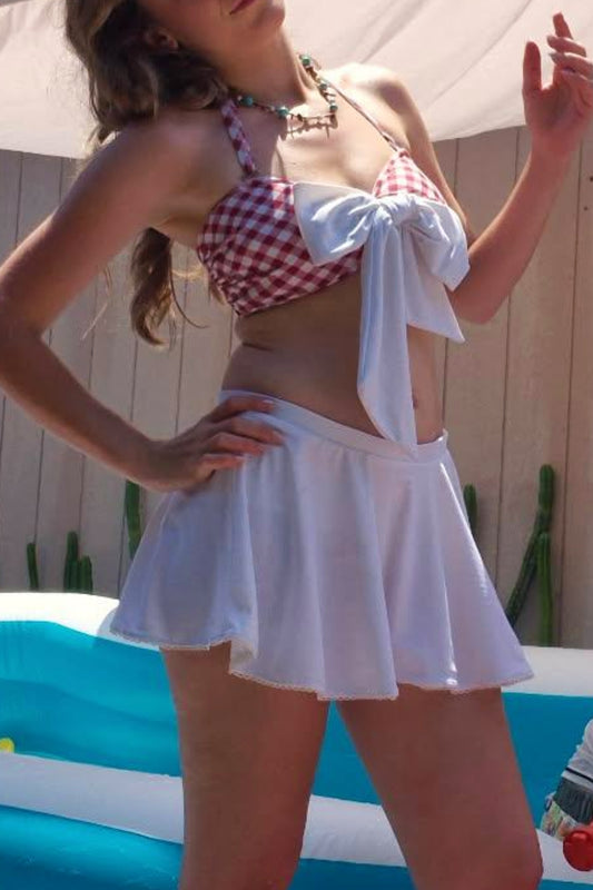 Gingham Bow Rialto SWIM-TOP Last One! ONLY Size LARGE Remaining
