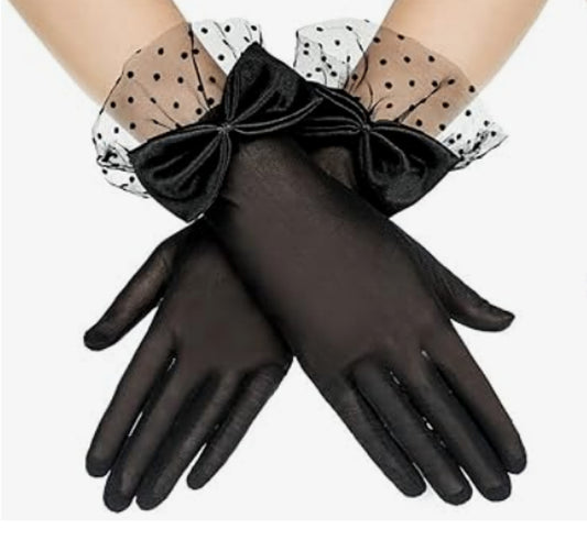 LAST ONES, ON SALE, Floral Lace Gloves - ONLY Black FISHNET REMAINING- See Style Choices
