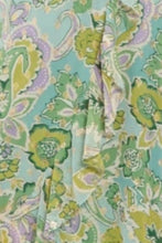 Load image into Gallery viewer, London Times Chiffon Green Metallic Floral Day Dress