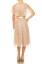 Load image into Gallery viewer, Last One, Price Drop! ONLY Sizes 6 Remaining!  Julian Taylor Sequin &amp; Lace Party Dress Midi, Cocktail Apparel, Modest in Vegas Attire
