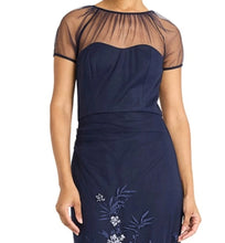 Load image into Gallery viewer, See the Details! Maggy London Navy Beaded Tulle Evening Gown, Sizes 8/10/14 Available