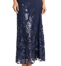 Load image into Gallery viewer, See the Details! Maggy London Navy Beaded Tulle Evening Gown, Sizes 8/10/14 Available