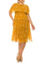 Load image into Gallery viewer, Maison Tara Golden Spice Tiered Chiffon A-Line Day Dress, SIZES 4 & 8 REMAINING! Women's Summer Apparel, Spring Attire