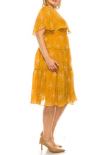 Load image into Gallery viewer, Maison Tara Golden Spice Tiered Chiffon A-Line Day Dress, SIZES 4 & 8 REMAINING! Women's Summer Apparel, Spring Attire