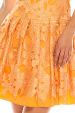 Load image into Gallery viewer, A. Papell Marigold, Embroidered Lace Satin Cocktail Mini SIZES 8 & 10 (Med) AVAILABLE!