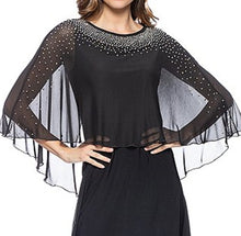 Load image into Gallery viewer, USA 🇺🇸 Made, Marina Sheer Capelet Cocktail, Women's Formals Party Attire