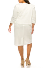 Load image into Gallery viewer, A+ Brianna Milay White 2PC Tulle Trim Day Dress, Women&#39;s Apparel, Office, Reception, Church
