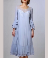 Load image into Gallery viewer, LAST ONE! Nataya Sky Blue Muli-Use, Midi Day Dress - ONLY SIZE 4 (sm) Remaining! Party, Cocktail, Women's Formal