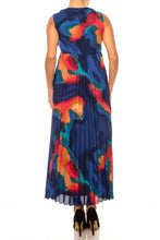 Load image into Gallery viewer, A+ Nicole Miller Pleated Abstract Day Dress Women's Apparel