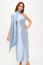 Load image into Gallery viewer, LAST ONES! By Renee C. USA Made 🇺🇸  SM/MED/LG  One Shoulder Satin Maxi, Women's Formal Attire, Cocktail Apparel