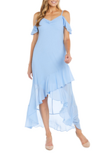 Load image into Gallery viewer, RM Richards, Baby Blue Ruffled High-Low Day Dress, Women's Apparel, Summer, Spring, Bridal, Wedding, Vacations, Events