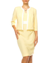 Load image into Gallery viewer, A Studio One Pastel Yellow Jacket Dress Women&#39;s Office Attire, Suits, Missy &amp; Plus Apparel
