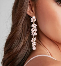 Load image into Gallery viewer, Sparkle Tear Drop Vine Crystal Flapper Earrings