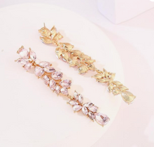 Load image into Gallery viewer, Sparkle Tear Drop Vine Crystal Flapper Earrings
