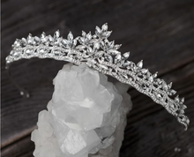 Load image into Gallery viewer, LAST ONE! SweetV Accessories, Petite Silver Tiara Women's Bridal, Gatsby Formal Events