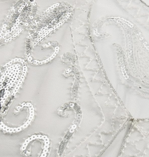 Load image into Gallery viewer, Black Embroidered Tulle Bolero -or- White w/Silver Sequin & Beads Bolero Women's Party Attire