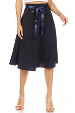 Load image into Gallery viewer, Moa Collection, NOT Made in Asia-  A-line Skirt w/Bow Tie, See Colors! SM/M/LG