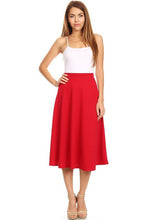 Load image into Gallery viewer, Solid Midi Skirt, NOT Made in Asia, SM/M/LG See Colors!
