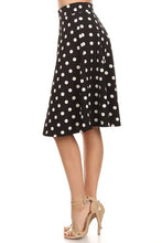 Load image into Gallery viewer, Polka Dot Print, Knee Length Skirt Black or White SM/M/LG USA 🇺🇸