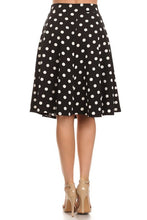 Load image into Gallery viewer, Polka Dot Print, Knee Length Skirt Black or White SM/M/LG USA 🇺🇸