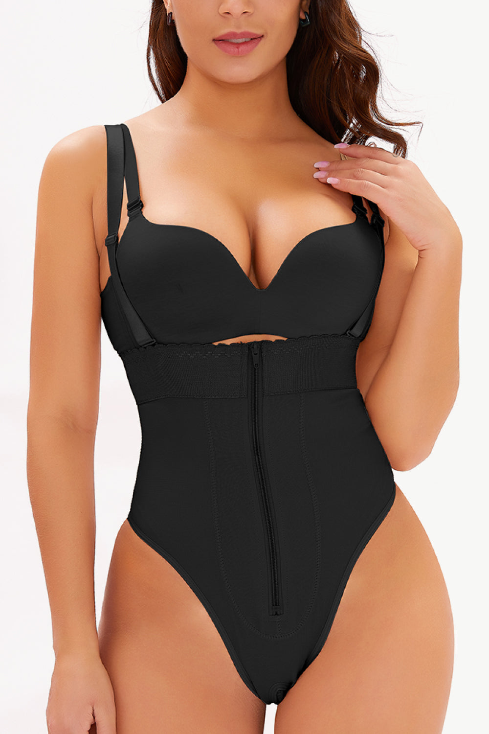 zip-up shaping bodysuit see colors