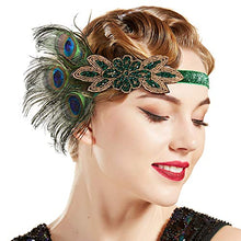 Load image into Gallery viewer, handmade, peacock feather headband, see more