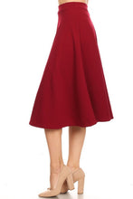 Load image into Gallery viewer, Solid Midi Skirt, NOT Made in Asia, SM/M/LG See Colors!