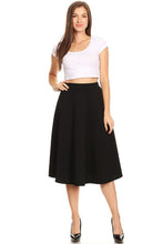 Load image into Gallery viewer, Solid Midi Skirt, NOT Made in Asia, SM/M/LG See Colors!