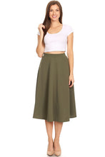 Load image into Gallery viewer, Solid Midi Skirt, NOT Made in Asia, SM/M/LG See Colors!
