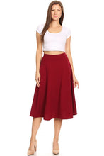 Load image into Gallery viewer, Solid Midi Skirt, NOT Made in Asia, SM/M/LG See Colors!