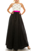 Load image into Gallery viewer, rhinestone halter pink band gown 6,8,10