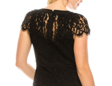 Load image into Gallery viewer, bebe black floral lace day dress, petite xs