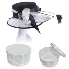 Load image into Gallery viewer, Lowest Price! Black/White Chiffon Cloche w/ White USA Made Hat Box Gifts
