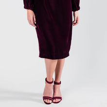 Load image into Gallery viewer, joy velvet dress w/rhinestone buttons sm & med