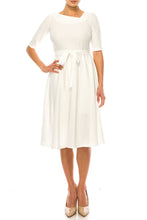 Load image into Gallery viewer, A Maison Tara Asymmetrical Day Dress Ivory or Azure Blue ONLY Sizes 4/6/8 REMAINING!
