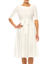 Load image into Gallery viewer, A Maison Tara Asymmetrical Day Dress Ivory or Azure Blue
