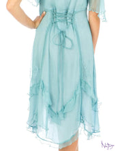 Load image into Gallery viewer, nataya age of love 1920s turquoise day dress sm/m/lg
