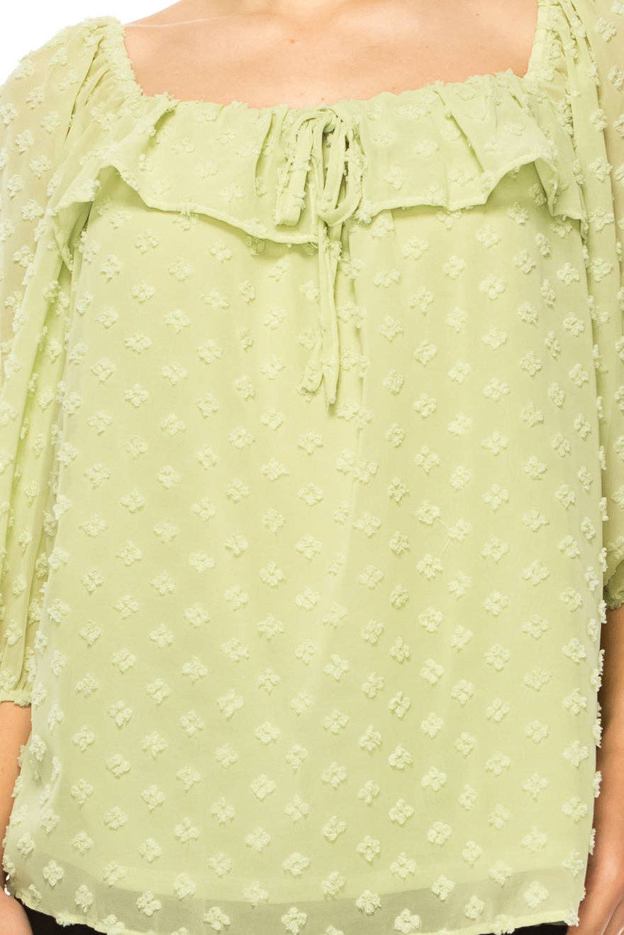 Zac & Rachel Floral Peasant Tie Top, LAST ONE! Size LARGE Remaining