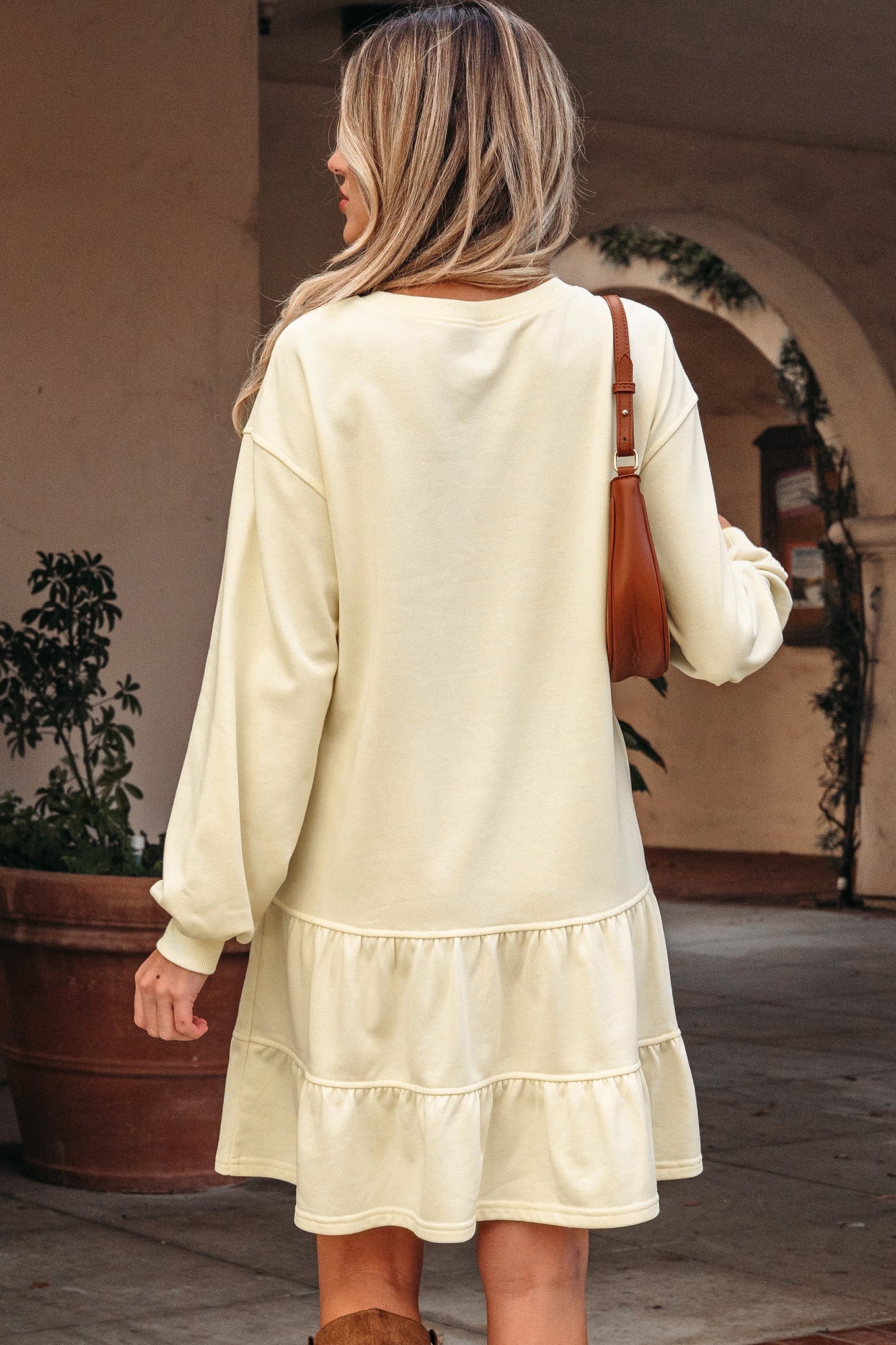 Last Ones! Ruffled Hem Loose Mini Dress