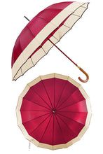 Load image into Gallery viewer, Extra Wide, 16 Panel Wooden Handle Umbrella Black, Navy, Burgundy, Dark Green
