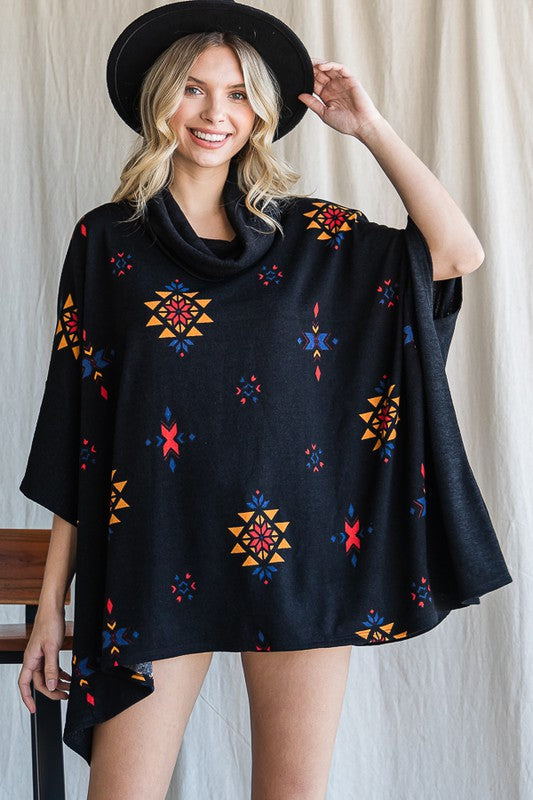 Jade By Jane Aztec Print Poncho  USA 🇺🇸  Made Women's Coats & Sweaters, Apparel