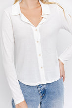 Load image into Gallery viewer, Gilli Apparel White Button Down Top Sizes SM(2/4) &amp; LG(10/12)
