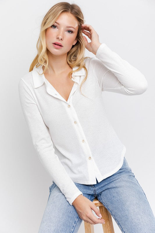 Gilli Apparel White Button Down Top Sizes LG(10/12) Remaining, Last Ones!