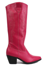 Load image into Gallery viewer, Choose Color! Bone White, or Fuchsia, Western Style Tall Boots, WHOLE Sizes Only
