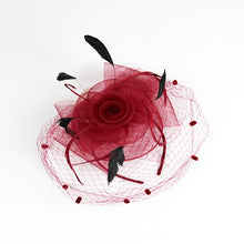 Load image into Gallery viewer, Flower, Feathers, Fascinator w/Netting See Colors!
