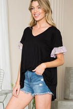 Load image into Gallery viewer, Orange Farm, Black or Lavender Ruffle Sleeve Top, Women&#39;s Apparel, USA 🇺🇸
